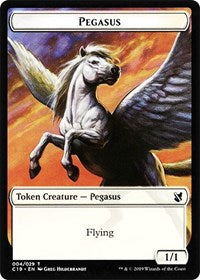Pegasus // Human Double-sided Token [Commander 2019 Tokens] | Gam3 Escape