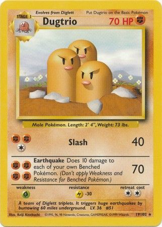 Dugtrio (19/102) [Base Set Unlimited] | Gam3 Escape