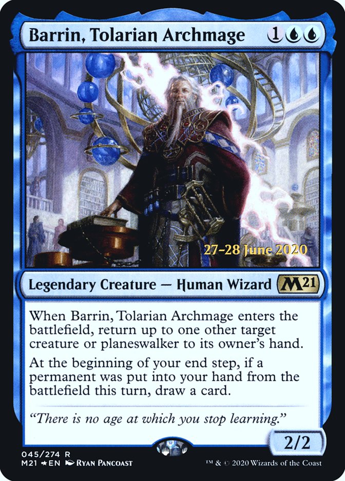 Barrin, Tolarian Archmage  [Core Set 2021 Prerelease Promos] | Gam3 Escape