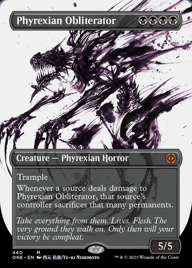 Phyrexian Obliterator (Borderless Ichor Step-and-Compleat Foil) [Phyrexia: All Will Be One] | Gam3 Escape