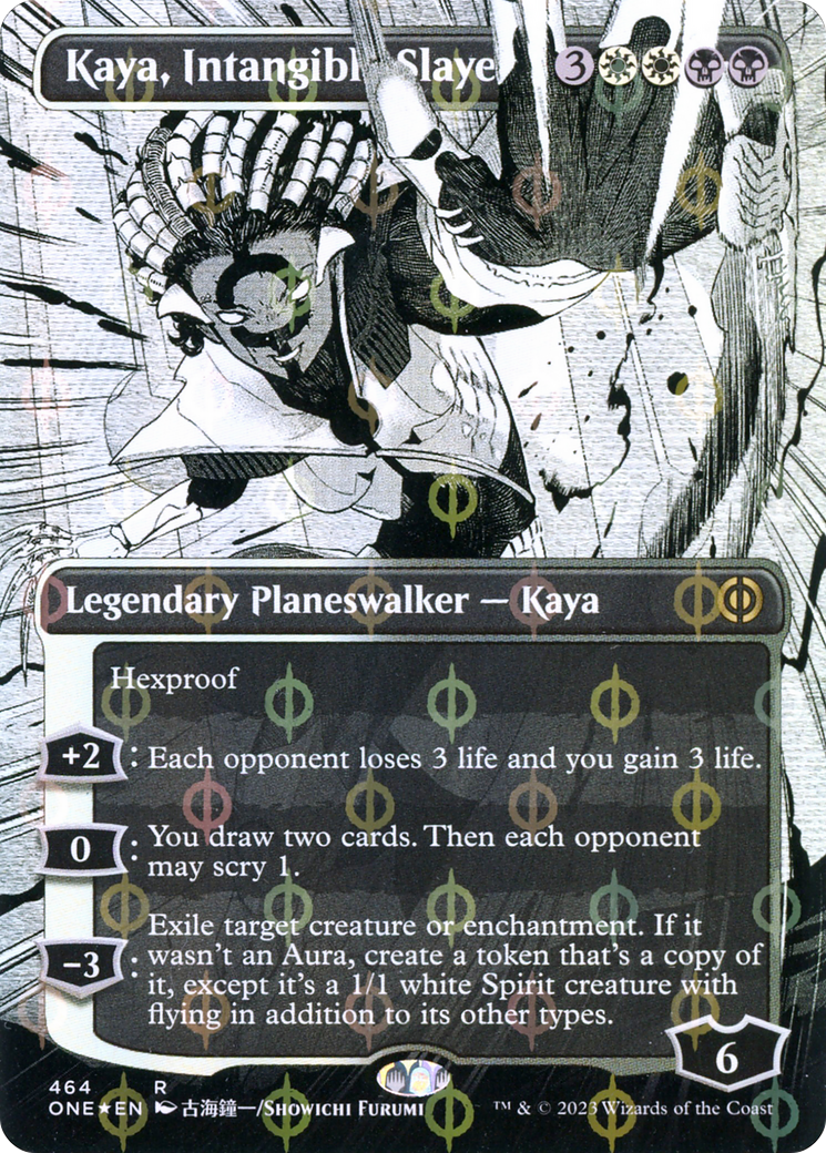 Kaya, Intangible Slayer (Borderless Manga Step-and-Compleat Foil) [Phyrexia: All Will Be One] | Gam3 Escape