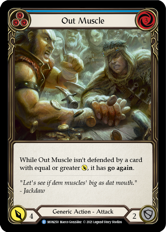 Out Muscle (Blue) [MON250] 1st Edition Normal | Gam3 Escape