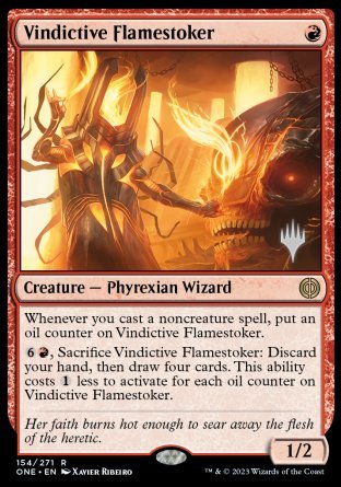 Vindictive Flamestoker (Promo Pack) [Phyrexia: All Will Be One Promos] | Gam3 Escape