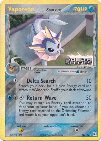 Vaporeon (18/113) (Delta Species) (Stamped) [EX: Delta Species] | Gam3 Escape