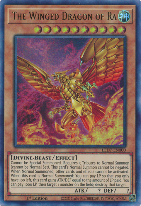 The Winged Dragon of Ra (Alternate Art) [LED7-EN000] Ultra Rare | Gam3 Escape