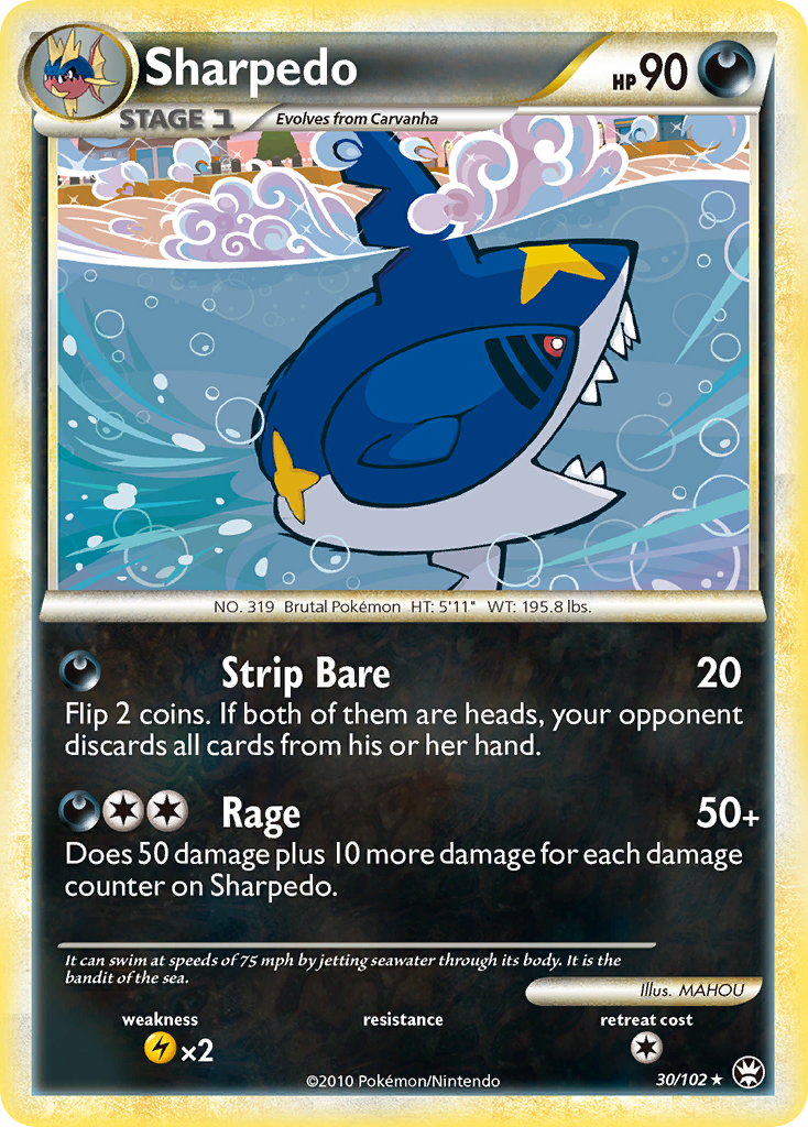 Sharpedo (30/102) [HeartGold & SoulSilver: Triumphant] | Gam3 Escape