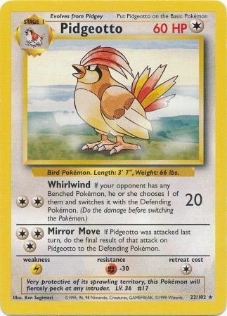 Pidgeotto (22/102) [Base Set Unlimited] | Gam3 Escape