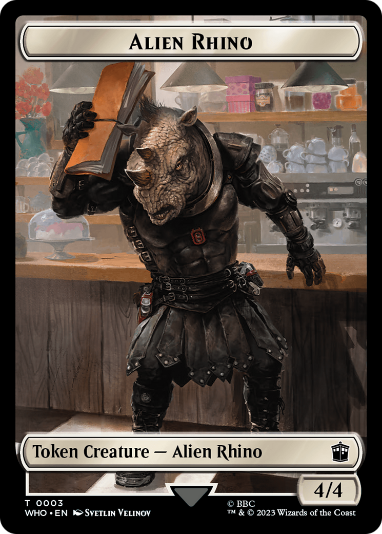 Alien Rhino // Clue (0021) Double-Sided Token [Doctor Who Tokens] | Gam3 Escape