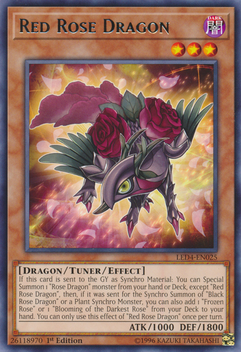 Red Rose Dragon [LED4-EN025] Rare | Gam3 Escape