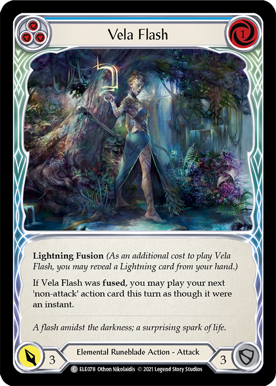 Vela Flash (Blue) [ELE078] (Tales of Aria)  1st Edition Rainbow Foil | Gam3 Escape