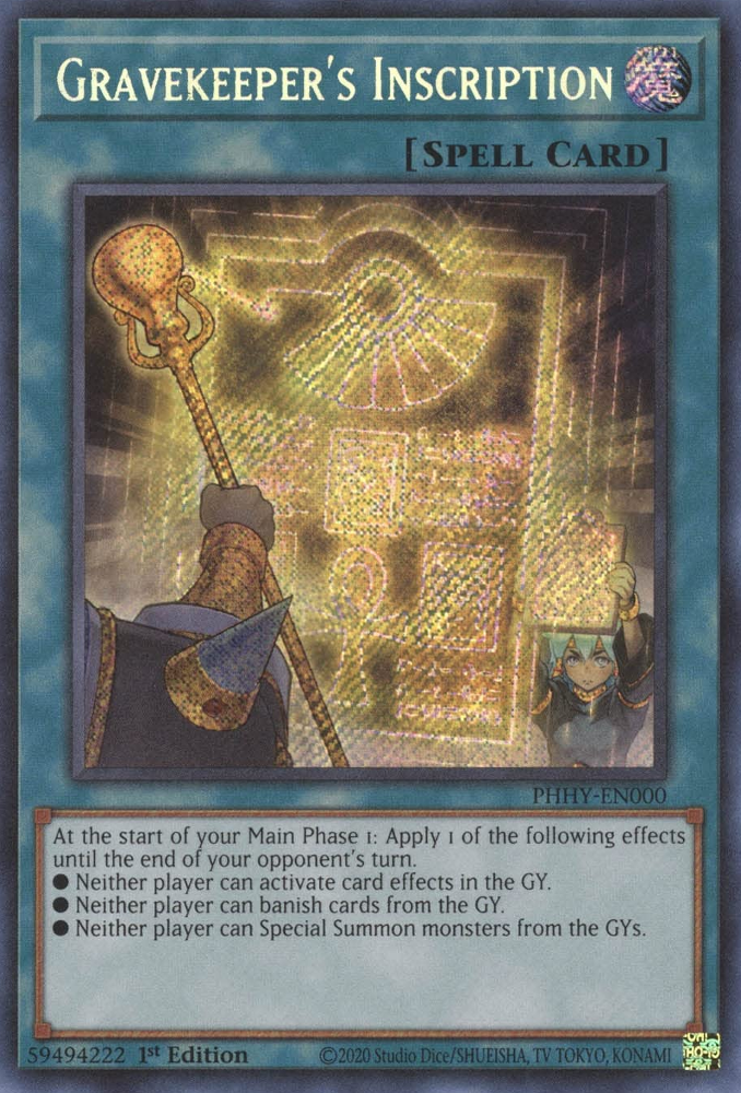 Gravekeeper's Inscription [PHHY-EN000] Secret Rare | Gam3 Escape