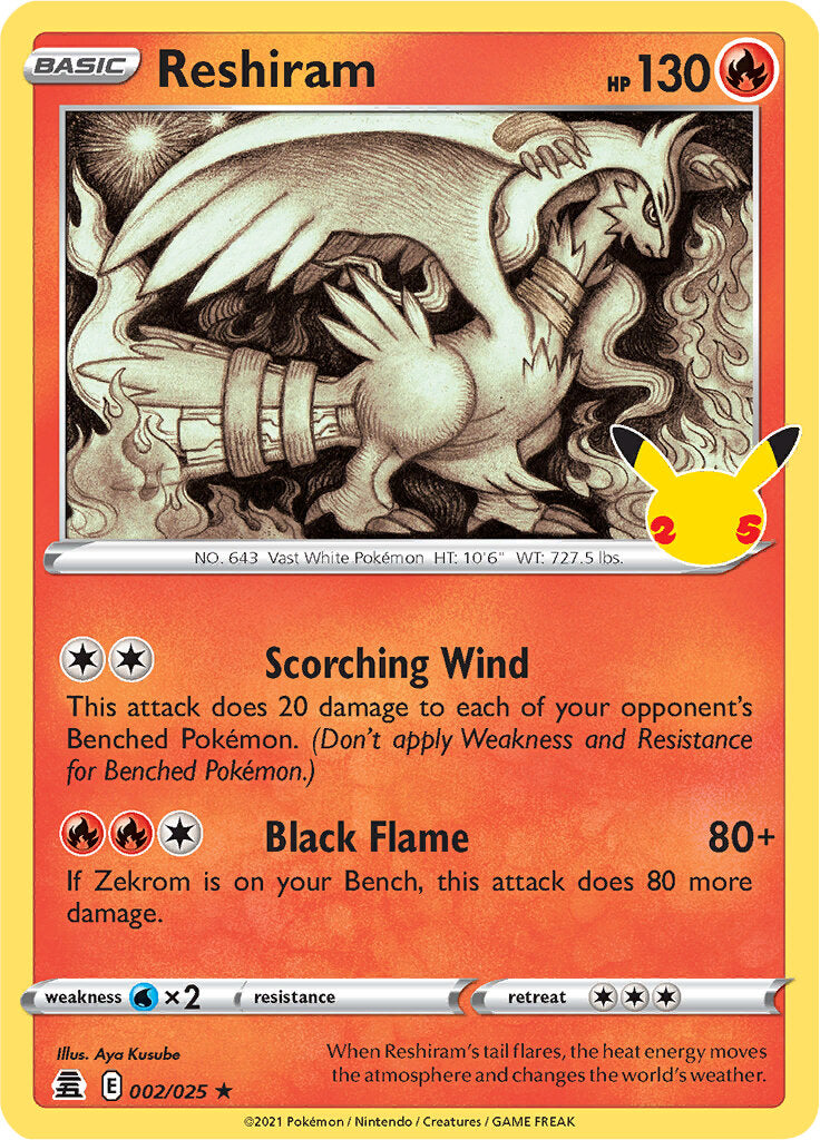 Reshiram (002/025) [Celebrations: 25th Anniversary] | Gam3 Escape