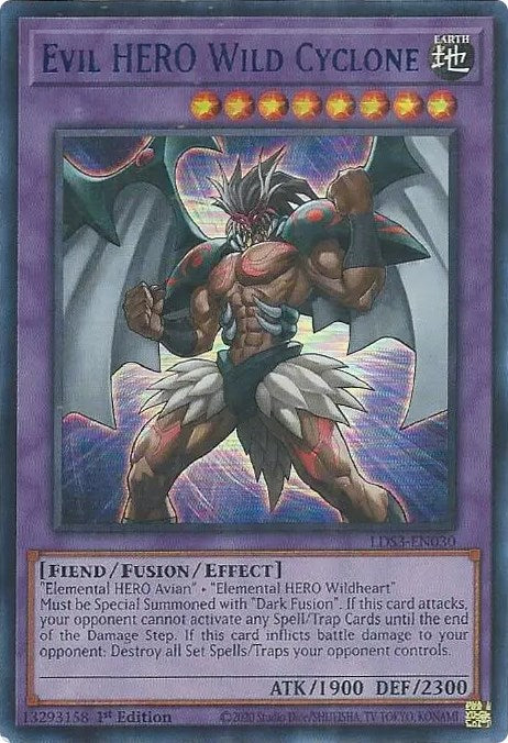 Evil HERO Wild Cyclone (Blue) [LDS3-EN030] Ultra Rare | Gam3 Escape