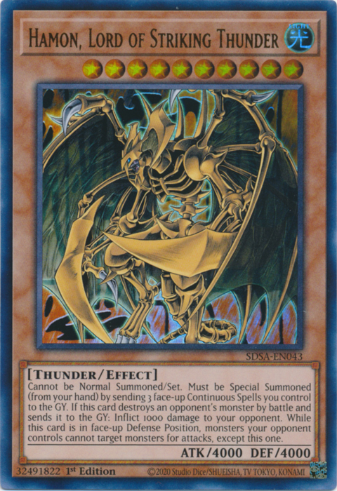 Hamon, Lord of Striking Thunder [SDSA-EN043] Ultra Rare | Gam3 Escape