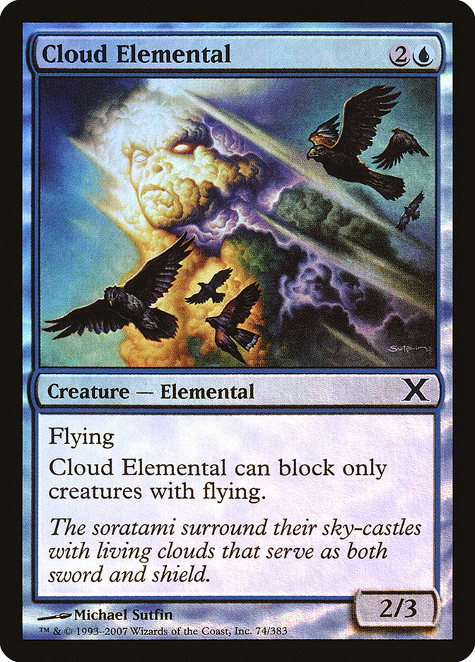 Cloud Elemental (Premium Foil) [Tenth Edition] | Gam3 Escape