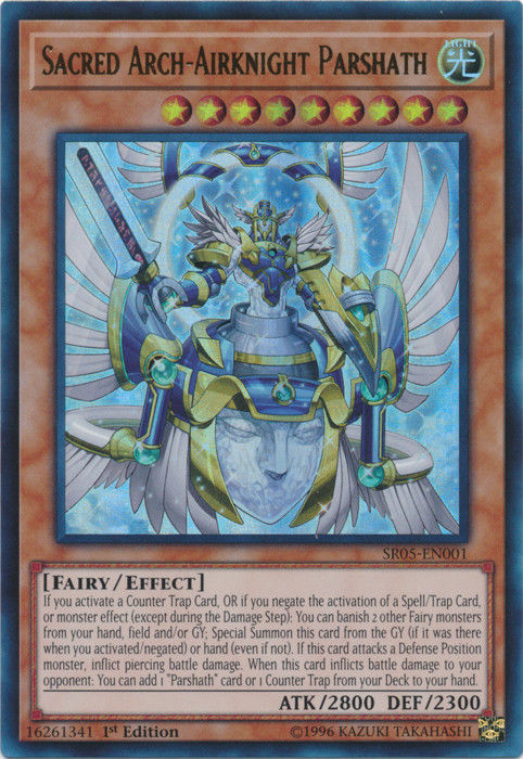 Sacred Arch-Airknight Parshath [SR05-EN001] Ultra Rare | Gam3 Escape