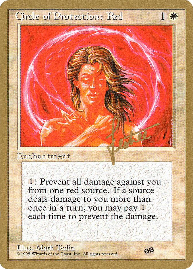 Circle of Protection: Red (Bertrand Lestree) (SB) (4ED) [Pro Tour Collector Set] | Gam3 Escape