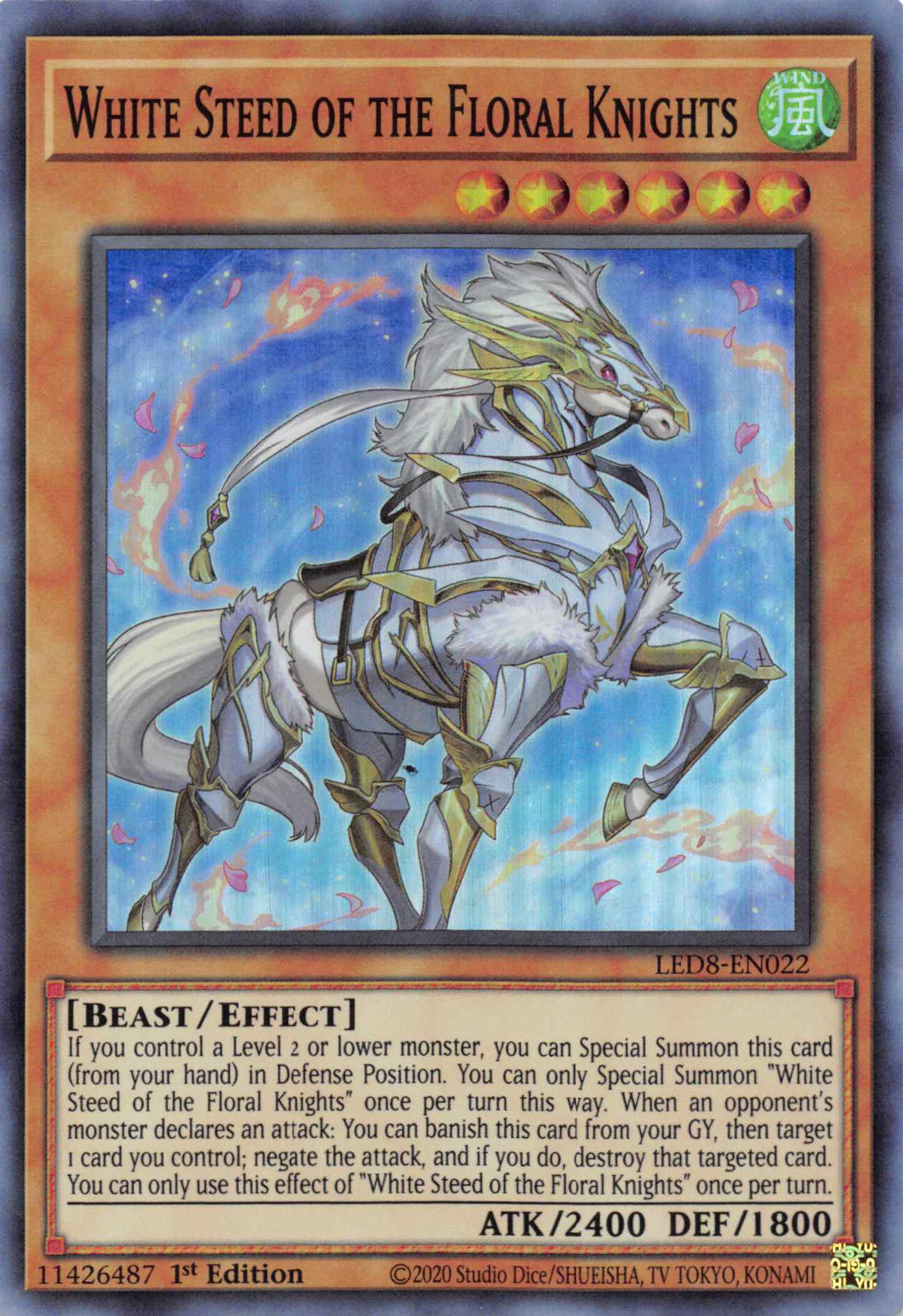 White Steed of the Floral Knights [LED8-EN022] Super Rare | Gam3 Escape