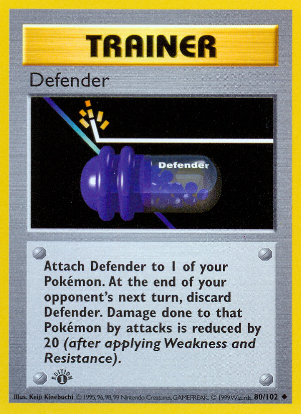 Defender (80/102) (Shadowless) [Base Set 1st Edition] | Gam3 Escape