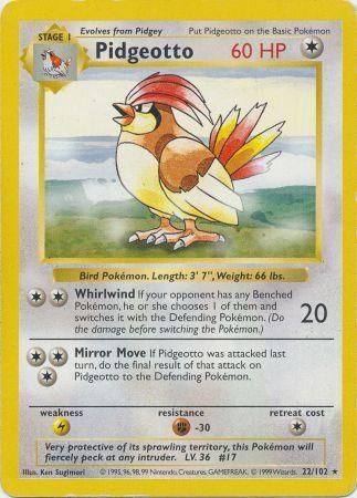 Pidgeotto (22/102) [Base Set Shadowless Unlimited] | Gam3 Escape