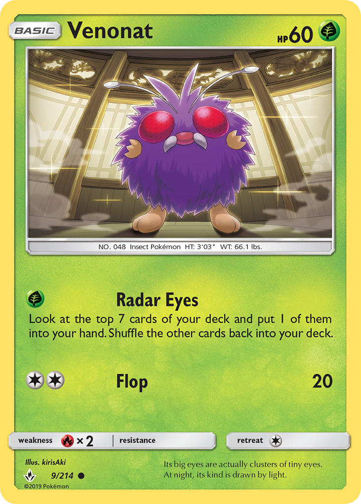 Venonat (9/214) [Sun & Moon: Unbroken Bonds] | Gam3 Escape