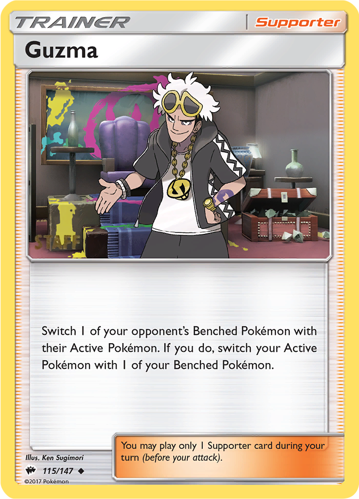 Guzma (115/147) (Regional Championships Staff) [Sun & Moon: Burning Shadows] | Gam3 Escape