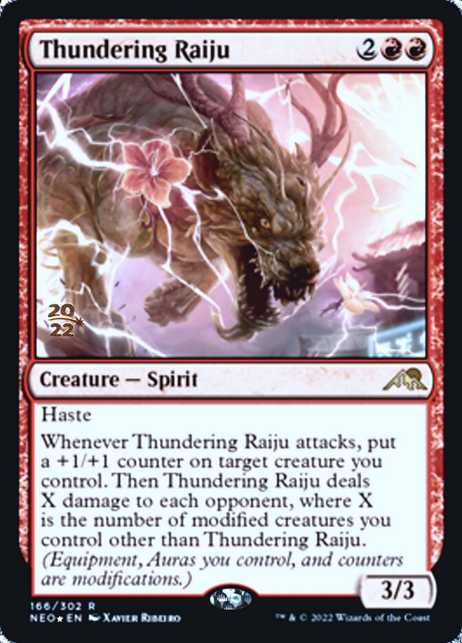 Thundering Raiju [Kamigawa: Neon Dynasty Prerelease Promos] | Gam3 Escape