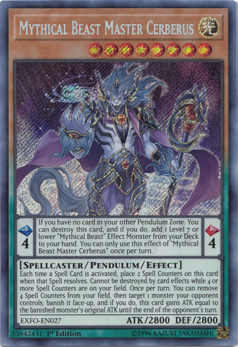 Mythical Beast Master Cerberus [EXFO-EN027] Secret Rare | Gam3 Escape