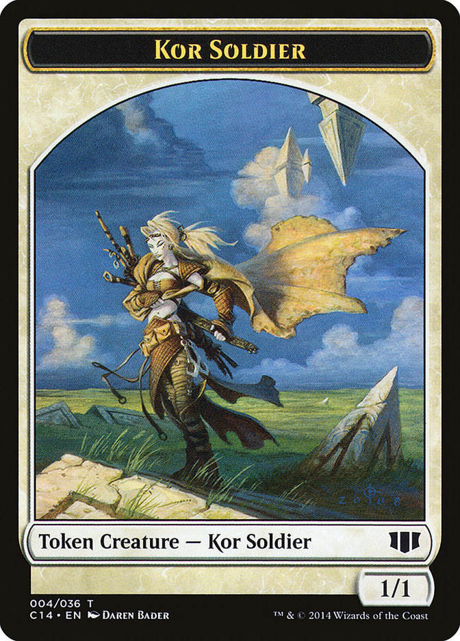 Kor Soldier // Pegasus Double-sided Token [Commander 2014 Tokens] | Gam3 Escape