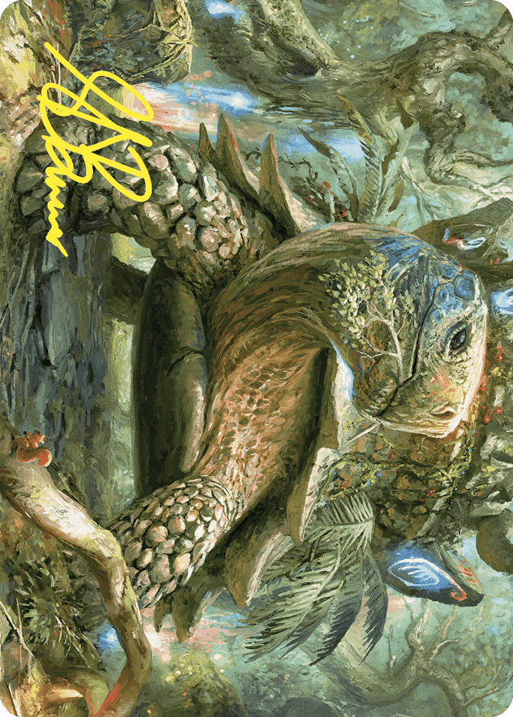 Blossoming Tortoise Art Card (Gold-Stamped Signature) [Wilds of Eldraine Art Series] | Gam3 Escape