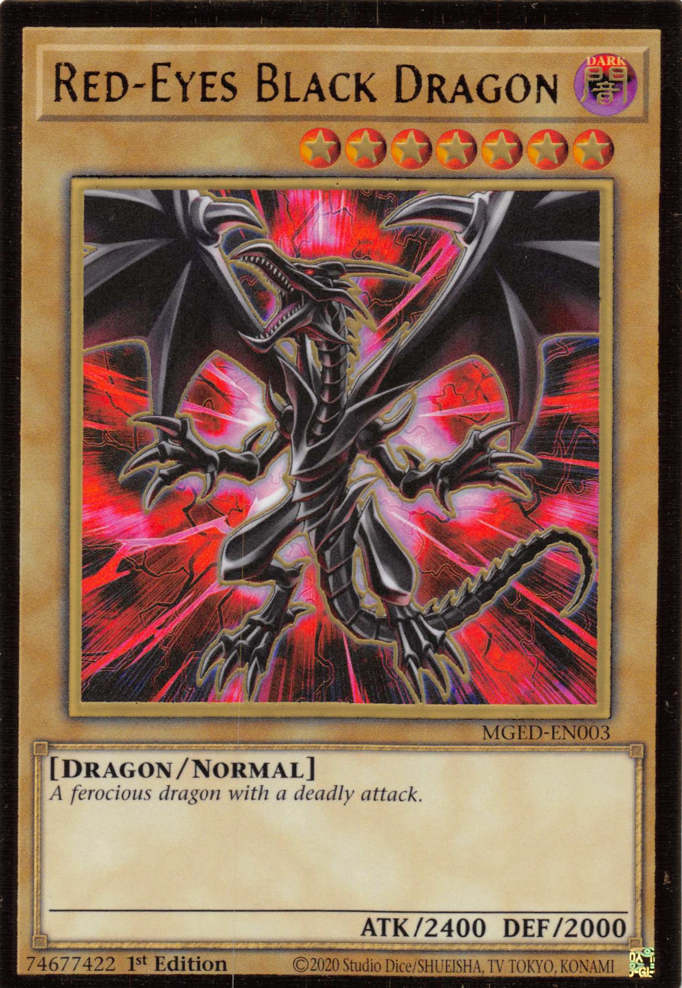 Red-Eyes Black Dragon (Alternate Art) [MGED-EN003] Gold Rare | Gam3 Escape