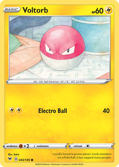Voltorb (045/185) [Sword & Shield: Vivid Voltage] | Gam3 Escape