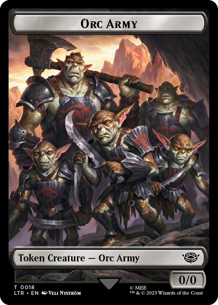 Orc Army (0018) // Food (0024) Double-Sided Token (Surge Foil) [The Lord of the Rings: Tales of Middle-Earth Tokens] | Gam3 Escape