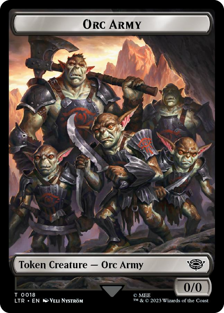 Orc Army (0018) // Food (0023) Double-Sided Token (Surge Foil) [The Lord of the Rings: Tales of Middle-Earth Tokens] | Gam3 Escape