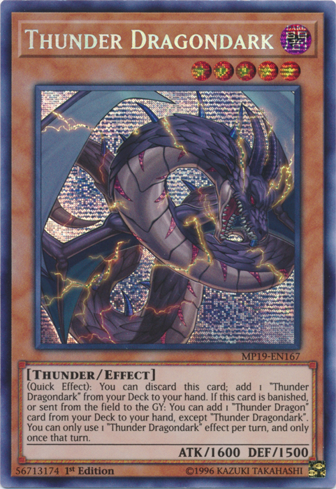 Thunder Dragondark [MP19-EN167] Prismatic Secret Rare | Gam3 Escape