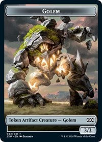 Golem // Human Soldier Double-sided Token [Double Masters Tokens] | Gam3 Escape