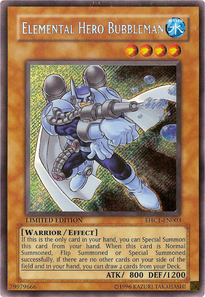 Elemental HERO Bubbleman [EHC1-EN003] Secret Rare | Gam3 Escape