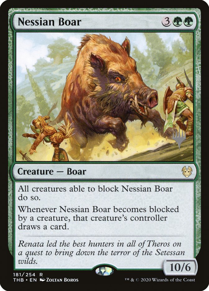 Nessian Boar (Promo Pack) [Theros Beyond Death Promos] | Gam3 Escape