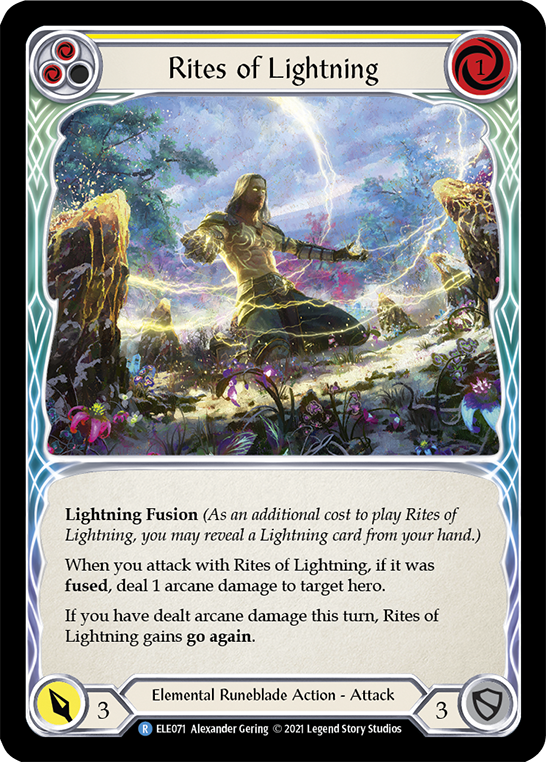 Rites of Lightning (Yellow) [ELE071] (Tales of Aria)  1st Edition Rainbow Foil | Gam3 Escape