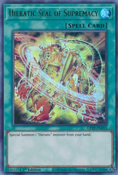 Hieratic Seal of Supremacy [GFTP-EN055] Ultra rare | Gam3 Escape