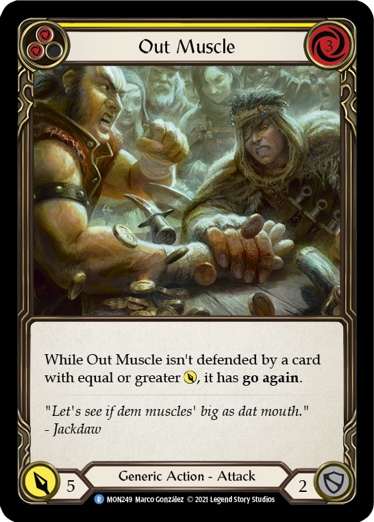 Out Muscle (Yellow) [MON249] 1st Edition Normal | Gam3 Escape