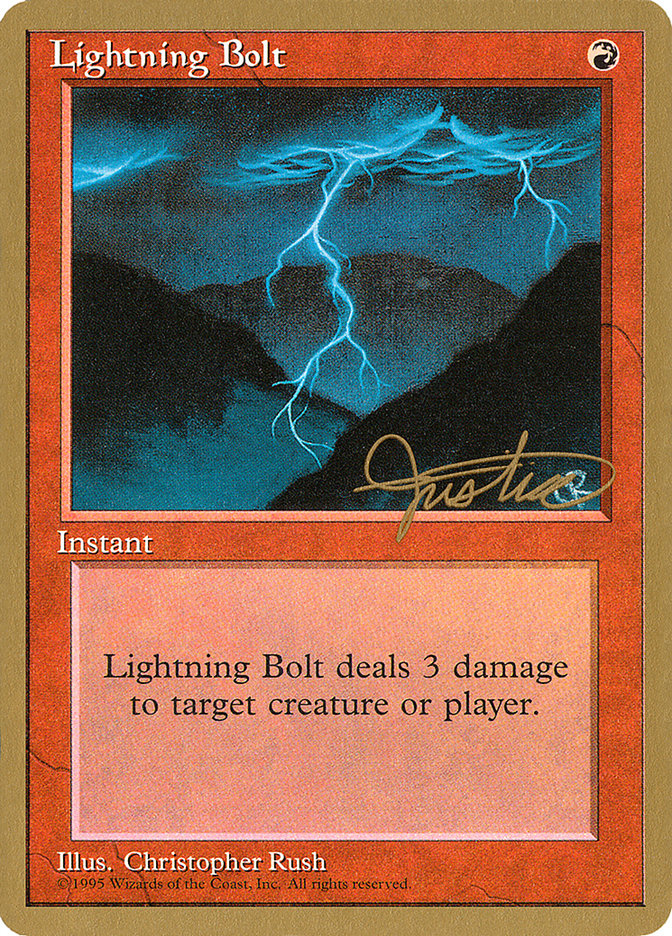 Lightning Bolt (Mark Justice) [Pro Tour Collector Set] | Gam3 Escape