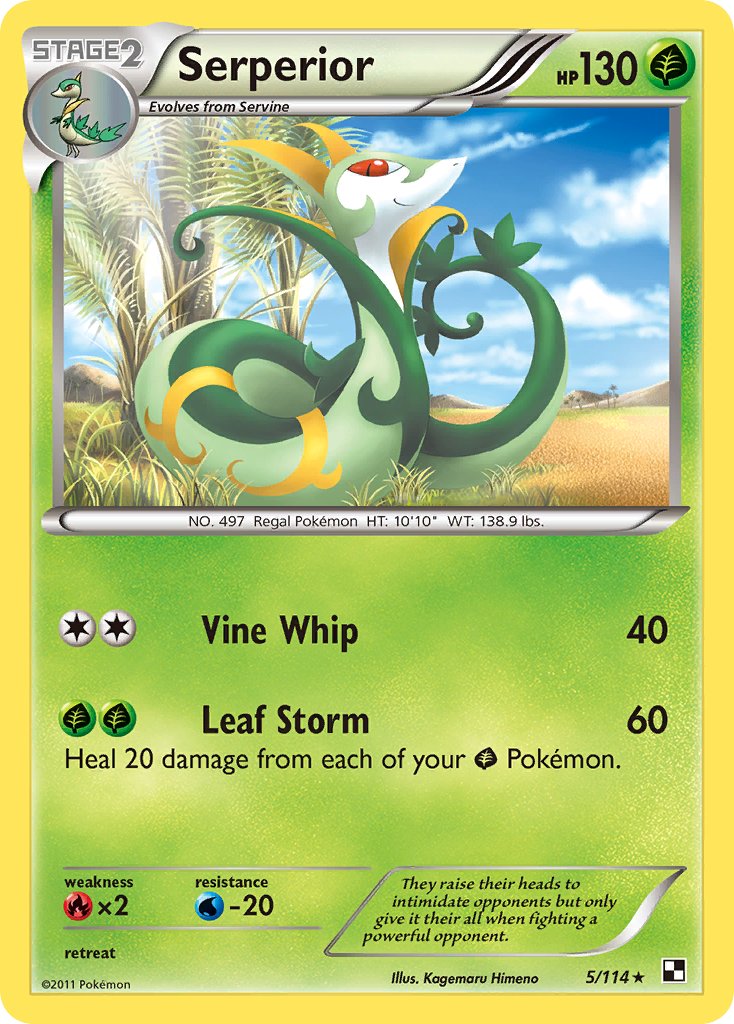 Serperior (5/114) (Cracked Ice Holo) (Theme Deck Exclusive) [Black & White: Base Set] | Gam3 Escape