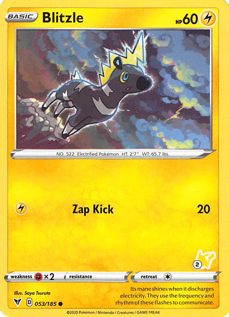 Blitzle (053/185) (Pikachu Stamp #2) [Battle Academy 2022] | Gam3 Escape
