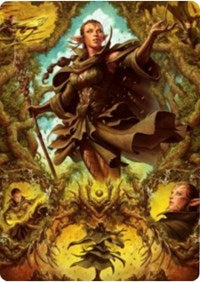 Nissa of Shadowed Boughs 2 Art Card [Zendikar Rising Art Series] | Gam3 Escape