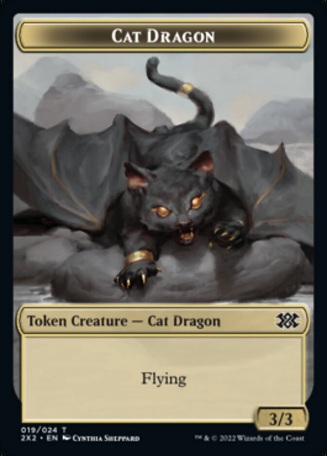 Cat Dragon // Treasure Double-sided Token [Double Masters 2022 Tokens] | Gam3 Escape