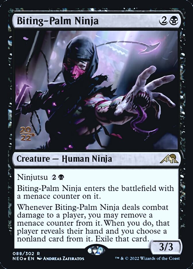 Biting-Palm Ninja [Kamigawa: Neon Dynasty Prerelease Promos] | Gam3 Escape