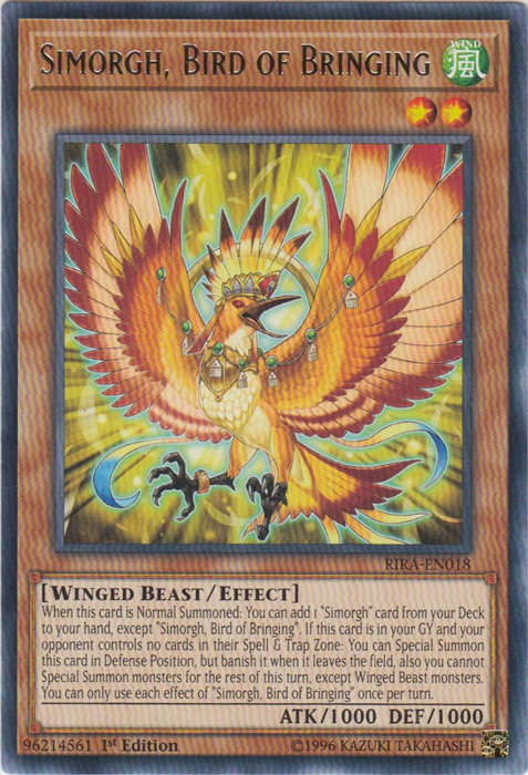 Simorgh, Bird of Bringing [RIRA-EN018] Rare | Gam3 Escape