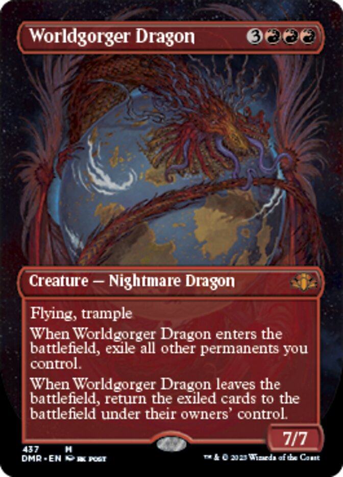 Worldgorger Dragon (Borderless Alternate Art) [Dominaria Remastered] | Gam3 Escape