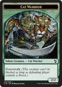 Cat Warrior // Plant Double-sided Token [Commander 2018 Tokens] | Gam3 Escape